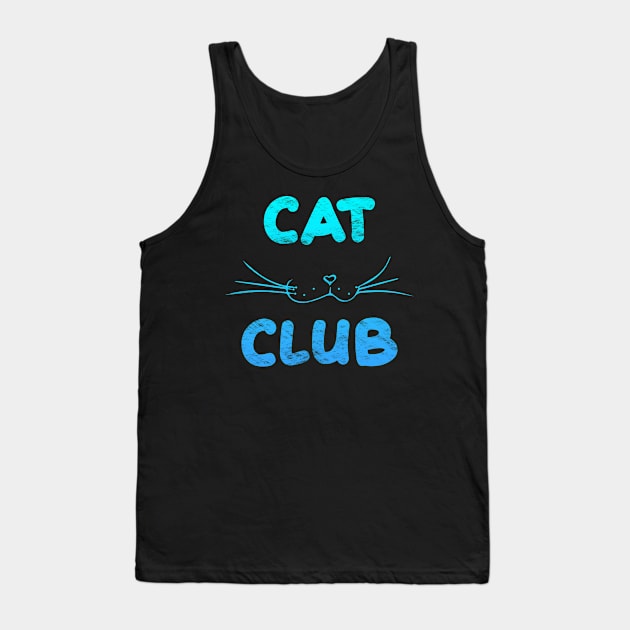 Cat Club - Blue Tank Top by Scailaret